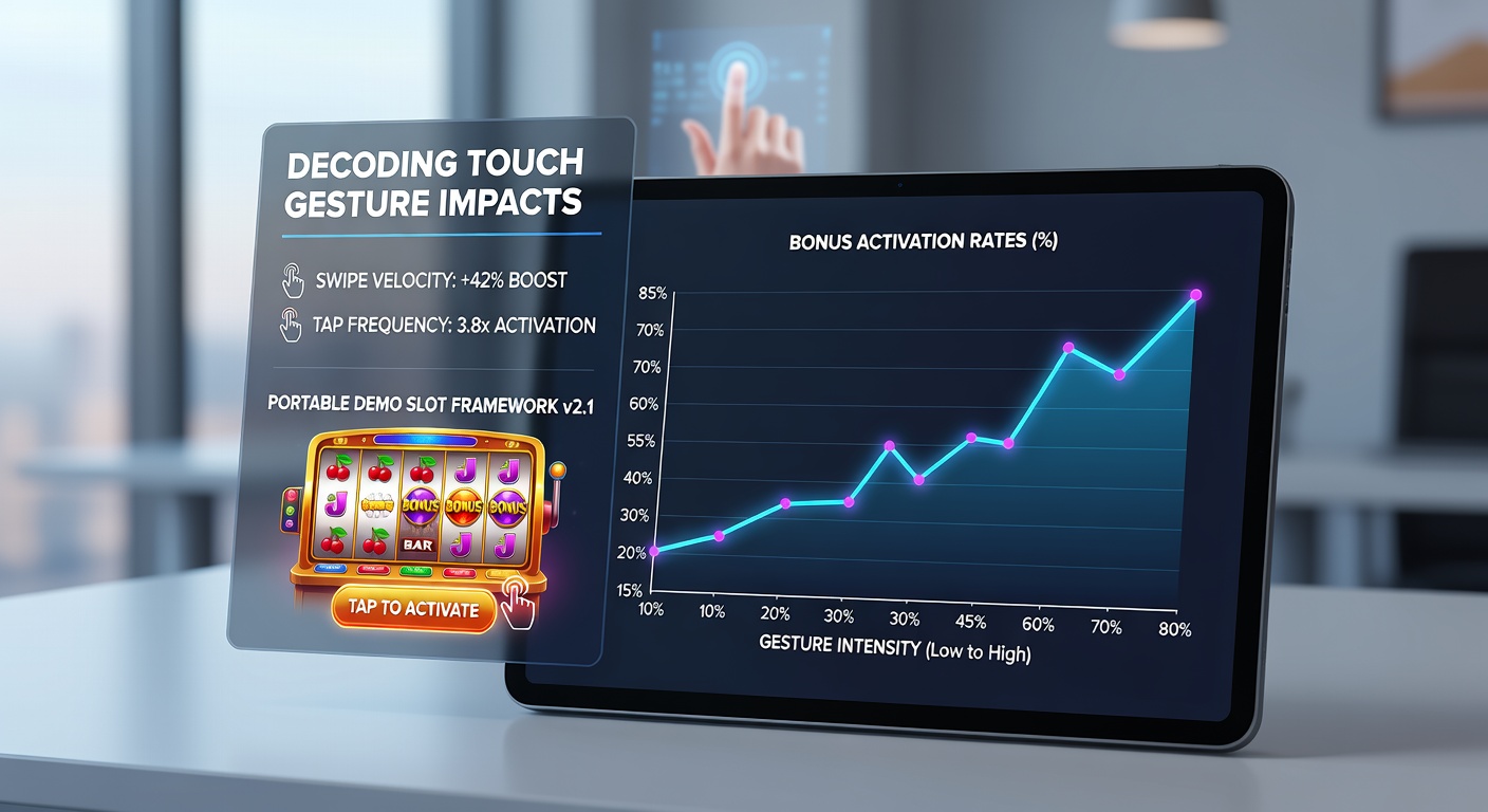 Darstellung verschiedener Touch-Gesten auf einem mobilen Slot-Display mit Fokus auf Bonus-Trigger-Zonen